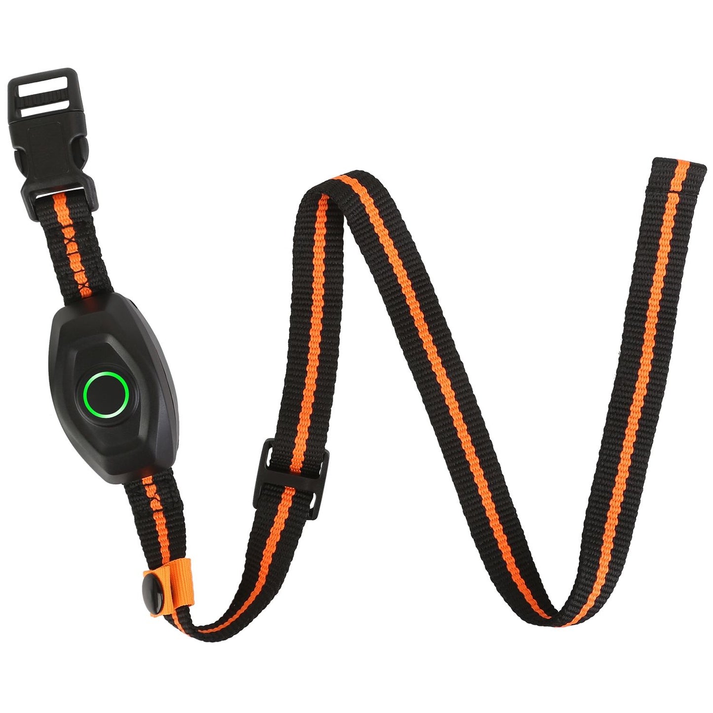 full-length adjustable nylon collar with plastic buckle and attached receiver unit
