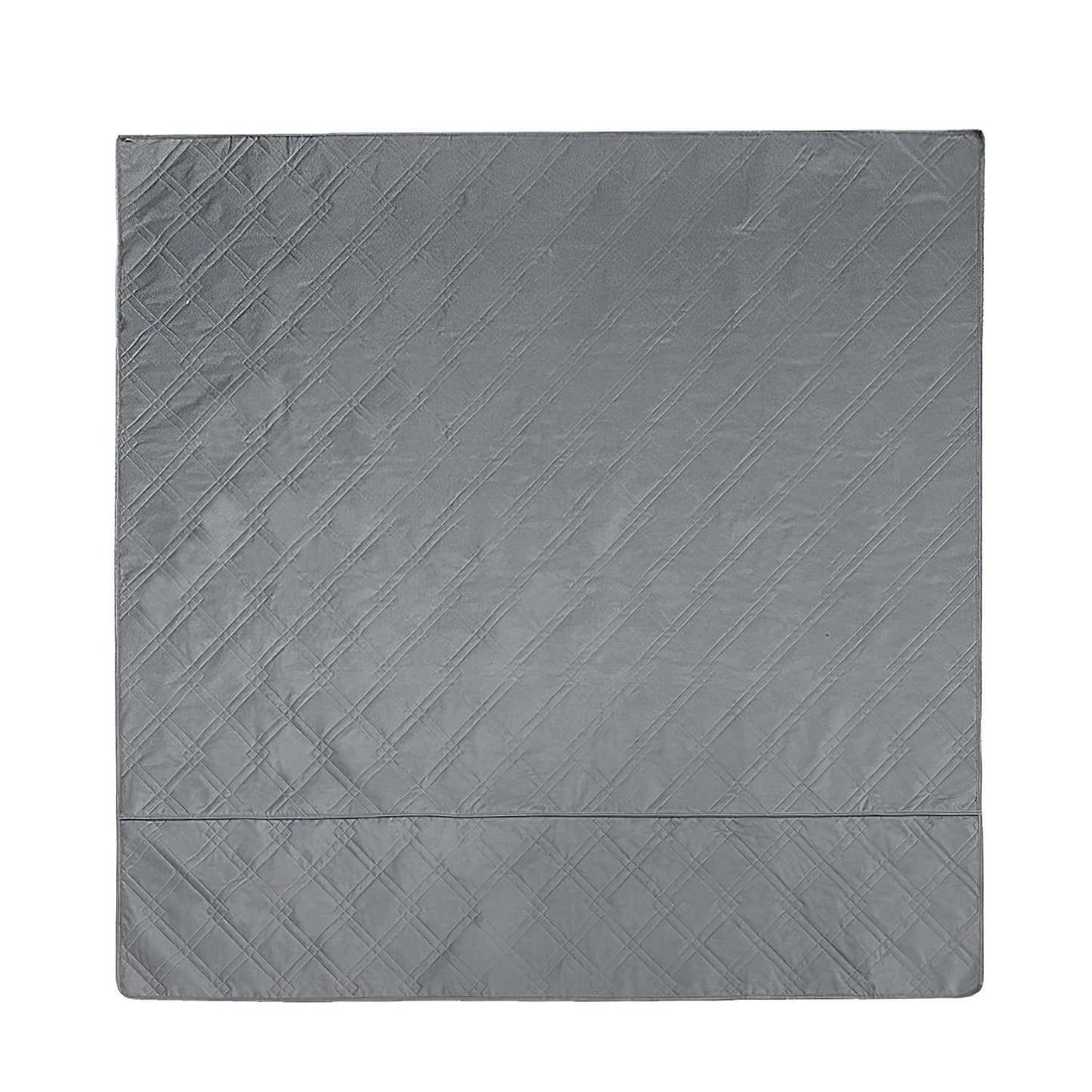 Isolated square grey quilted washable dog pee pad on white background