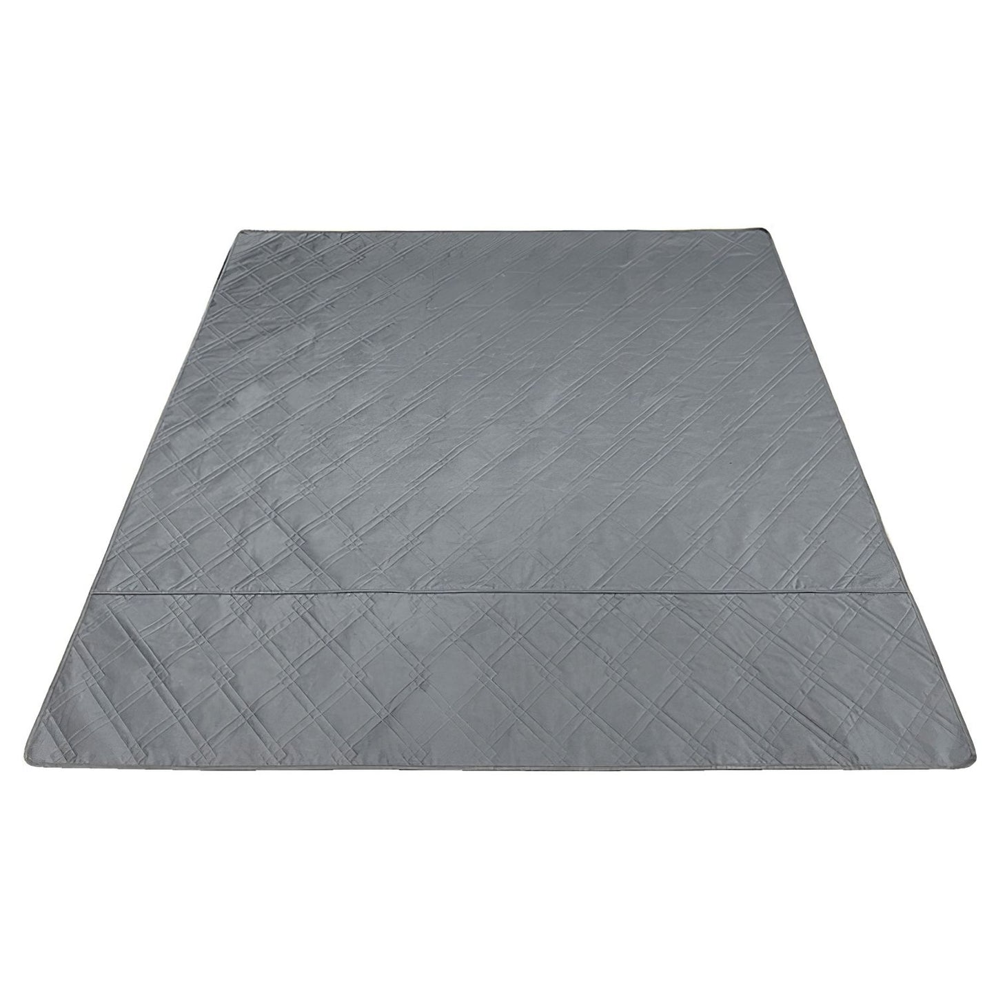 Top-down view of grey quilted 72x72 inch reusable dog pee pad