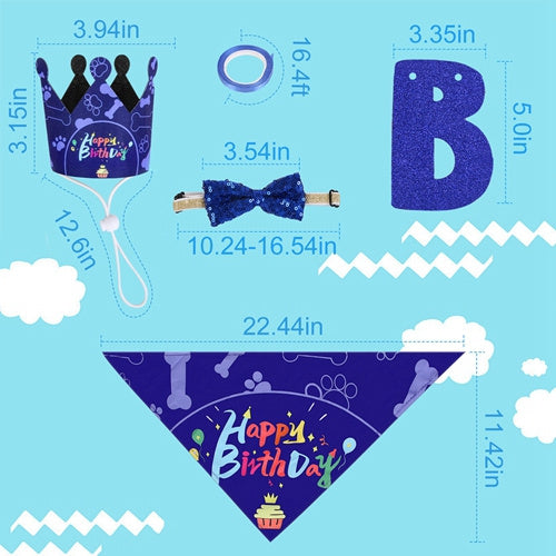 Dimension diagram showing bandana 22.44x11.42 in crown size and adjustable bow tie strap range