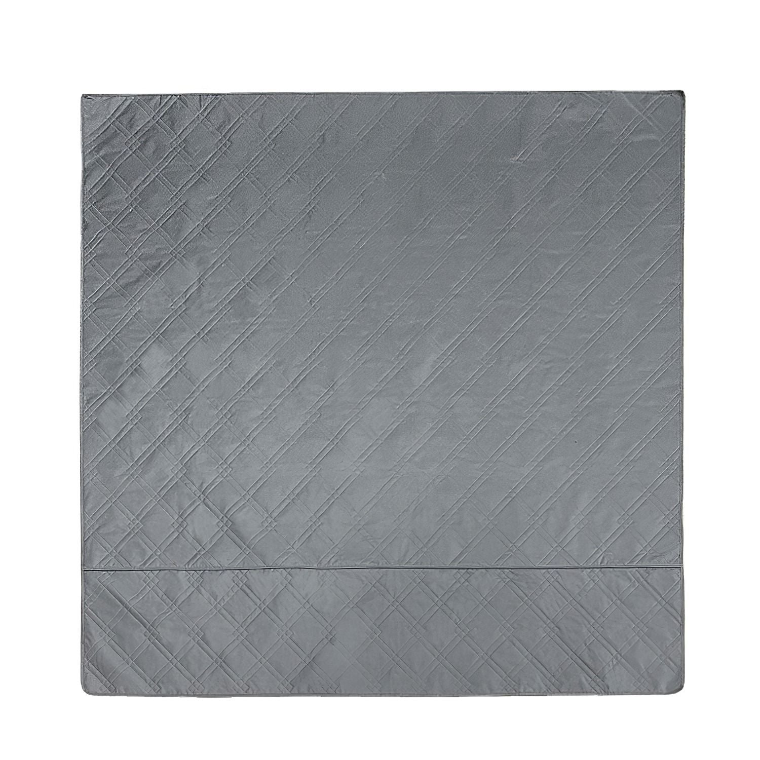 Isolated square grey quilted washable dog pee pad on white background