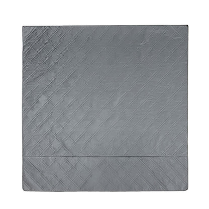 Isolated square grey quilted washable dog pee pad on white background