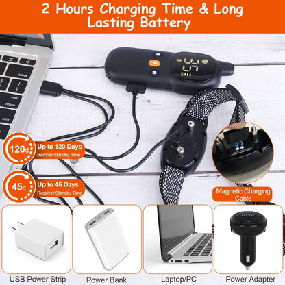 Remote and receiver charging with magnetic USB cable and icons for power bank and laptop