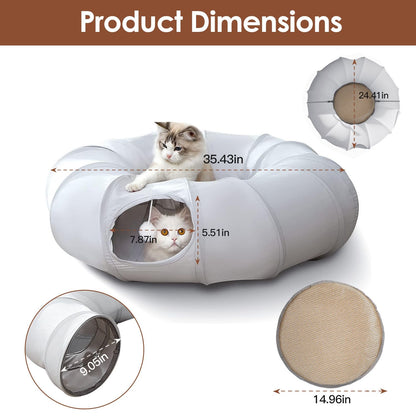 product dimensions with assembled length 35.43in, height 24.41in, door 7.87x5.51in and cushion 14.96in