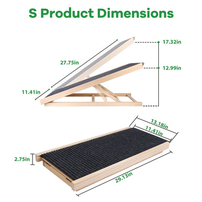 product dimensions infographic for small ramp with length width and height measurements