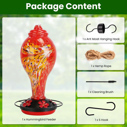Package contents: feeder, ant moat hanging hook, hemp rope, cleaning brush and S hook