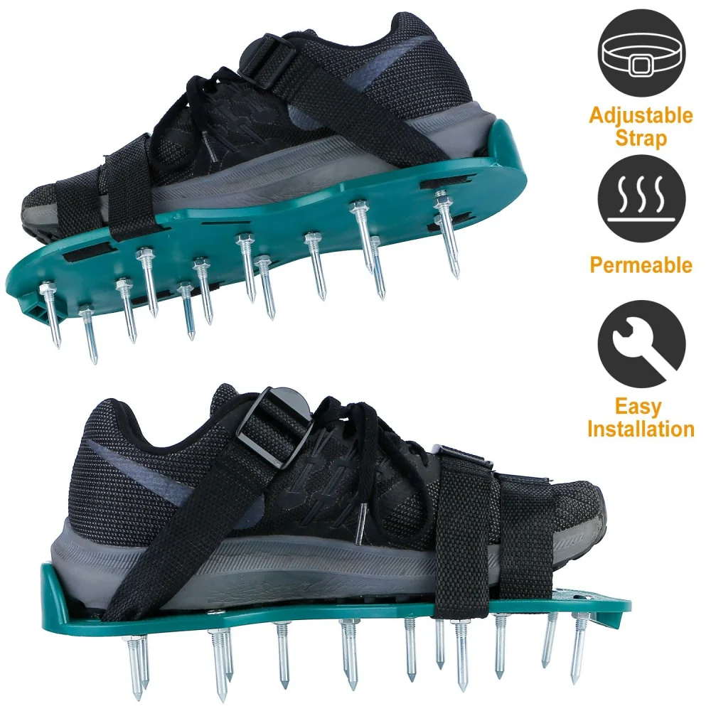 Adjustable spiked shoe attachments for enhanced traction on grass, featuring a breathable design and easy installation straps for secure fit.