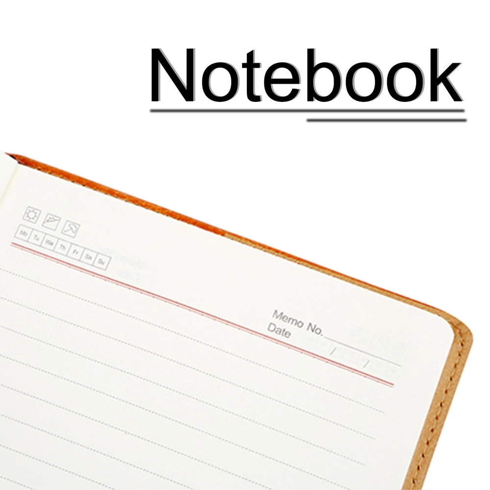 Open notebook with lined pages and space for date and memo number, ideal for jotting down notes and organizing thoughts.