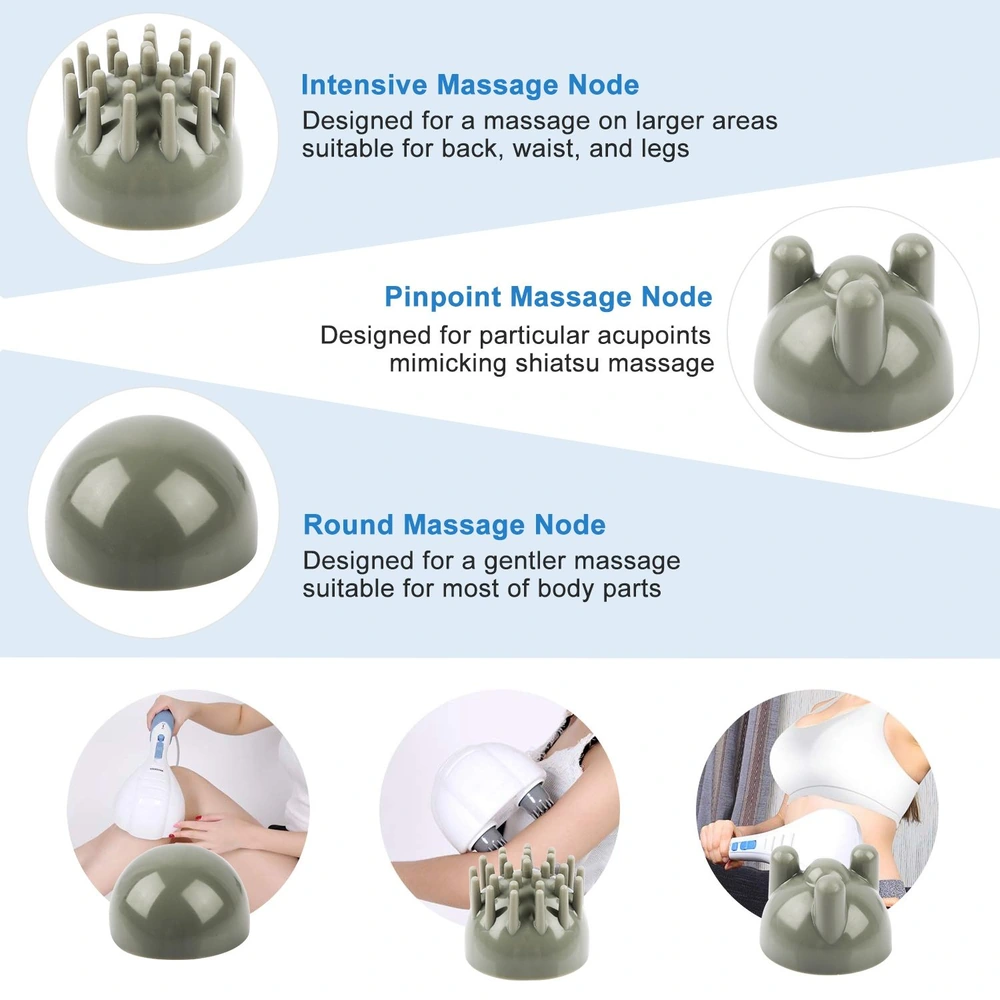 Variety of massage nodes including intensive, pinpoint, and round, designed for different body areas and massage techniques for effective relaxation and relief.