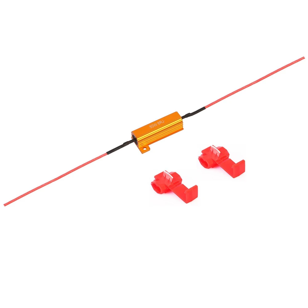 Red wire caps and a 50V GRJ resistor with orange housing for electrical connections, ideal for enhancing circuit performance and ensuring safety.
