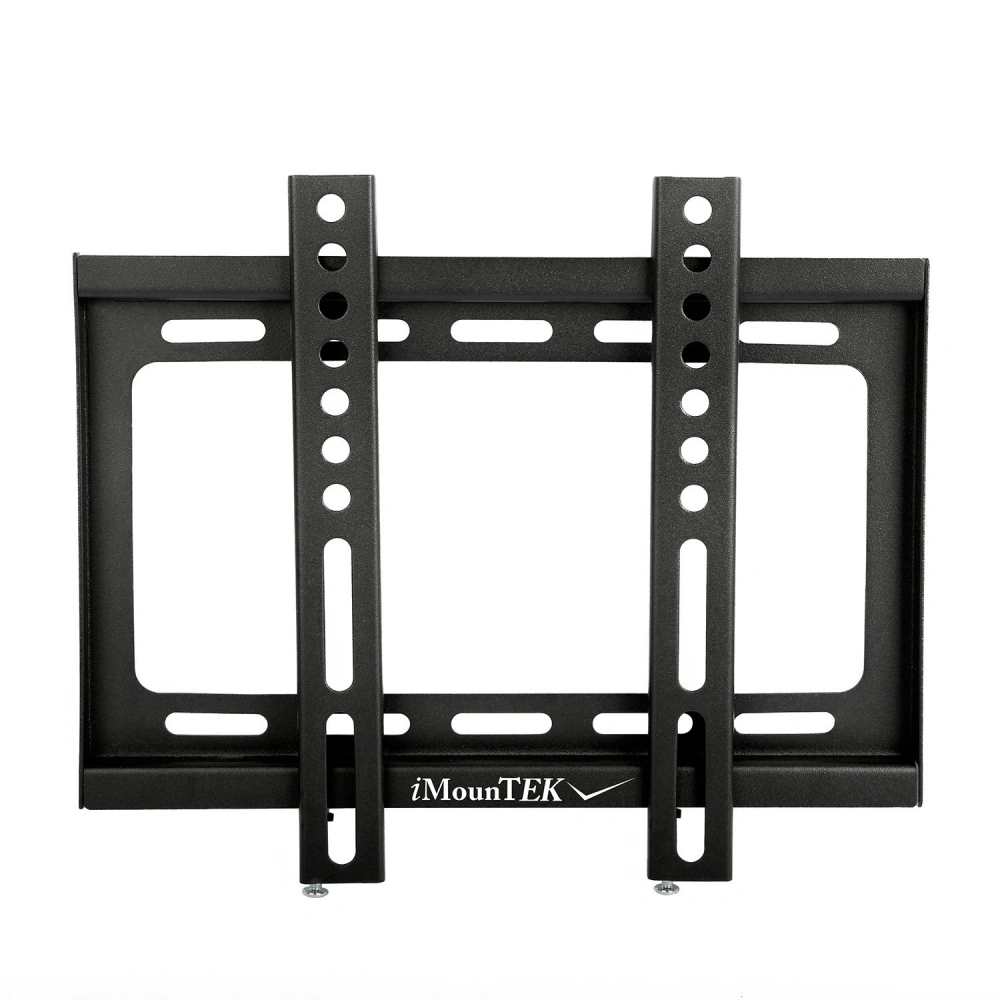 iMounTEK wall mount bracket for flat-screen TVs, featuring a sturdy black steel design with adjustable mounting holes for easy installation.