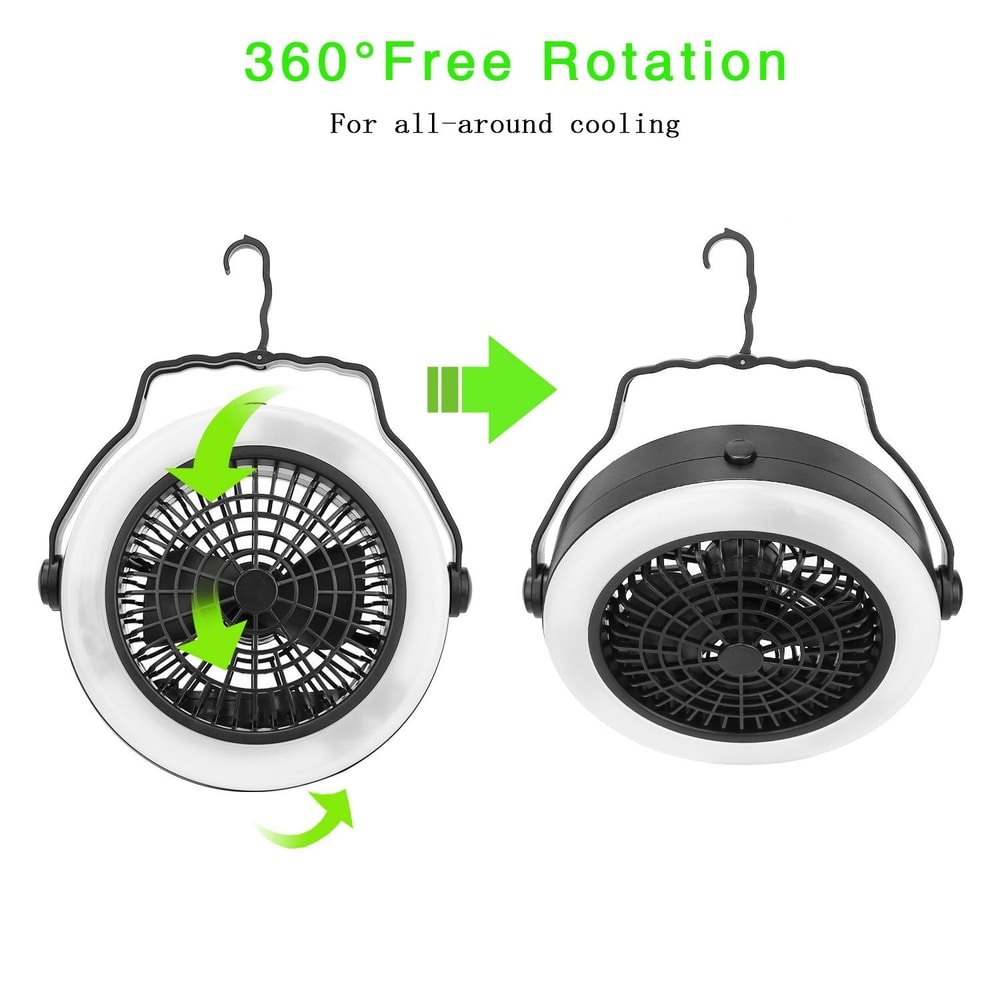 High-performance cooling fan with 360-degree rotation for efficient airflow and versatile placement, suitable for home or office use.