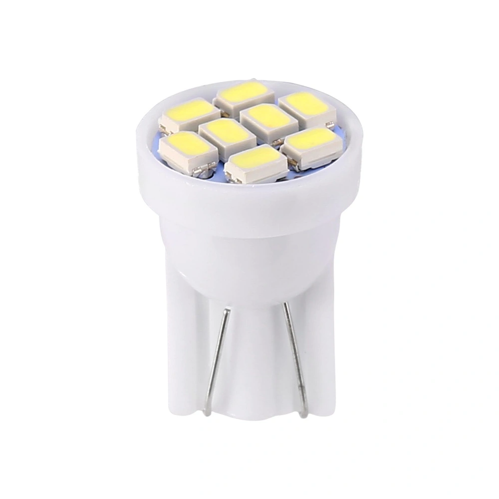 LED light bulb with eight bright yellow LEDs in a compact white base, designed for energy-efficient lighting solutions.