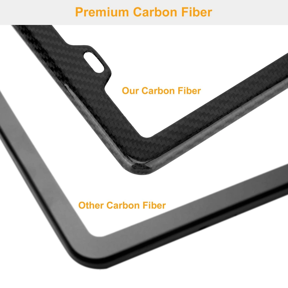 Premium carbon fiber compared to standard carbon fiber in a side-by-side product image, highlighting the superior quality and finish of our carbon fiber product.