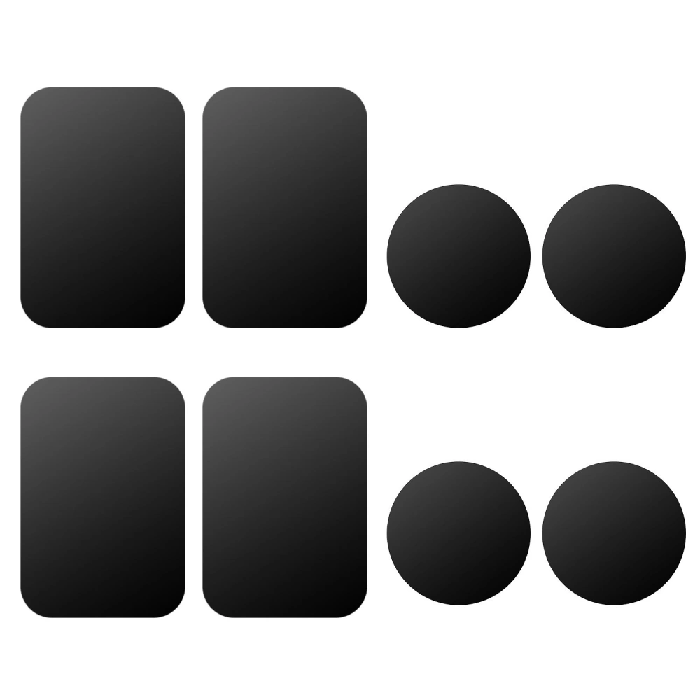 Set of four black stackable coasters with two rectangular and two circular shapes, ideal for protecting surfaces from drink stains and heat.