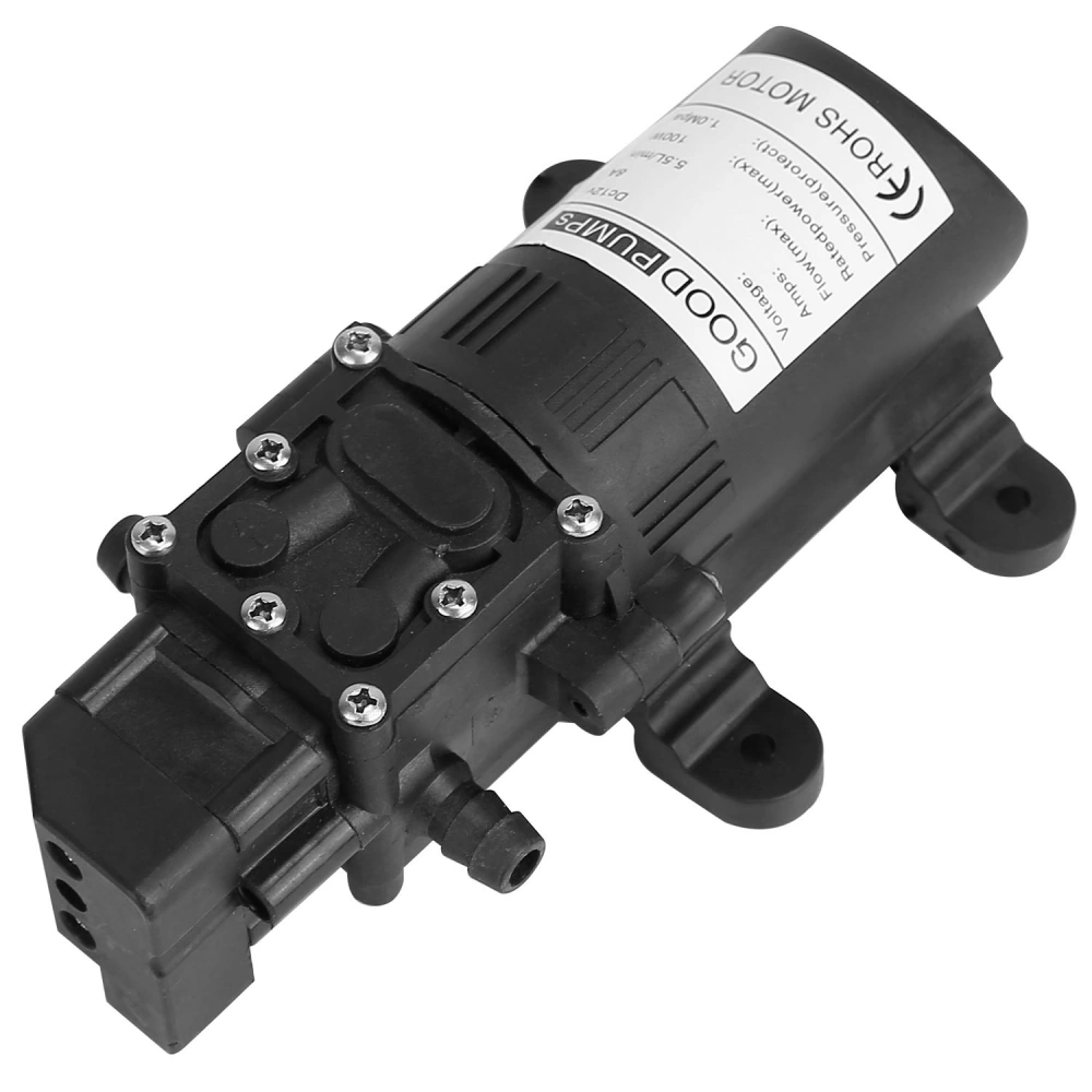 High-performance water pump with black casing and multiple connection points, ideal for various fluid transfer applications.