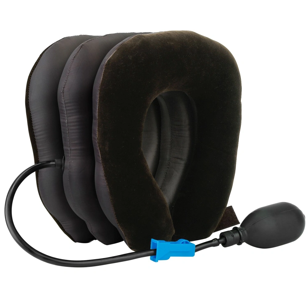 inflatable neck traction device with adjustable air pump for cervical support