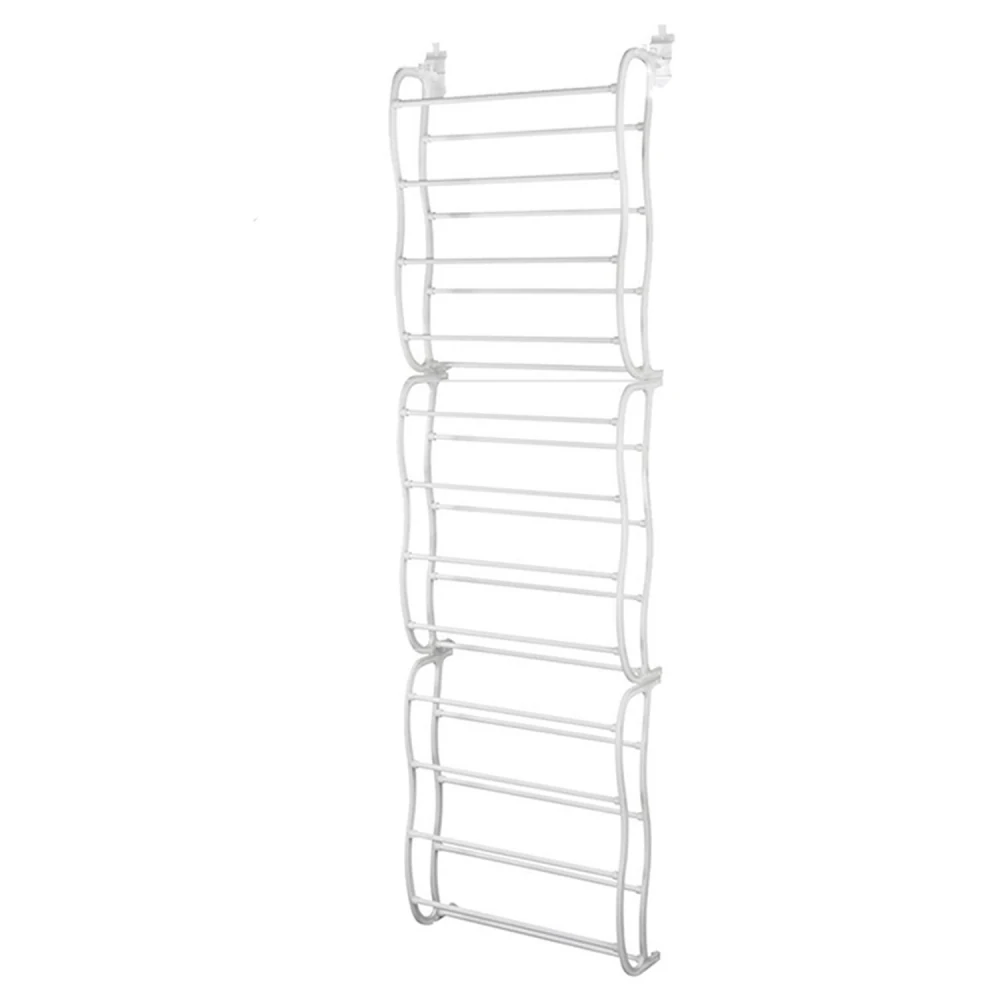 Wall-mounted white laundry drying rack with multiple levels for efficient air drying of clothes and linens.