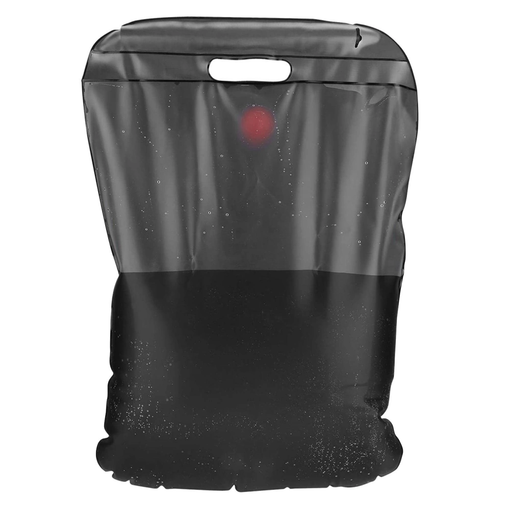 Transparent black waterproof bag with a handle, suitable for outdoor and travel use, featuring a red dot design.