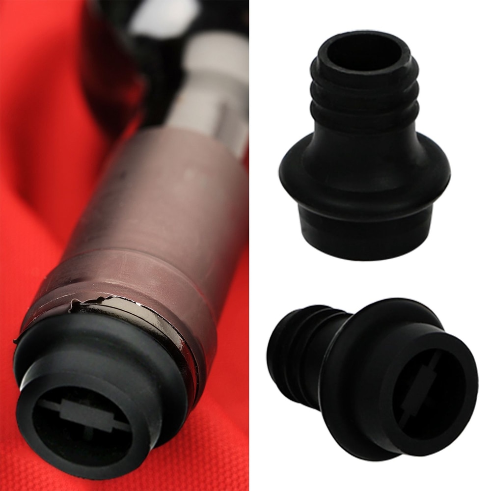 Black rubber stopper for wine bottle, displayed alongside two different styles of wine bottle stoppers, designed to preserve wine freshness.