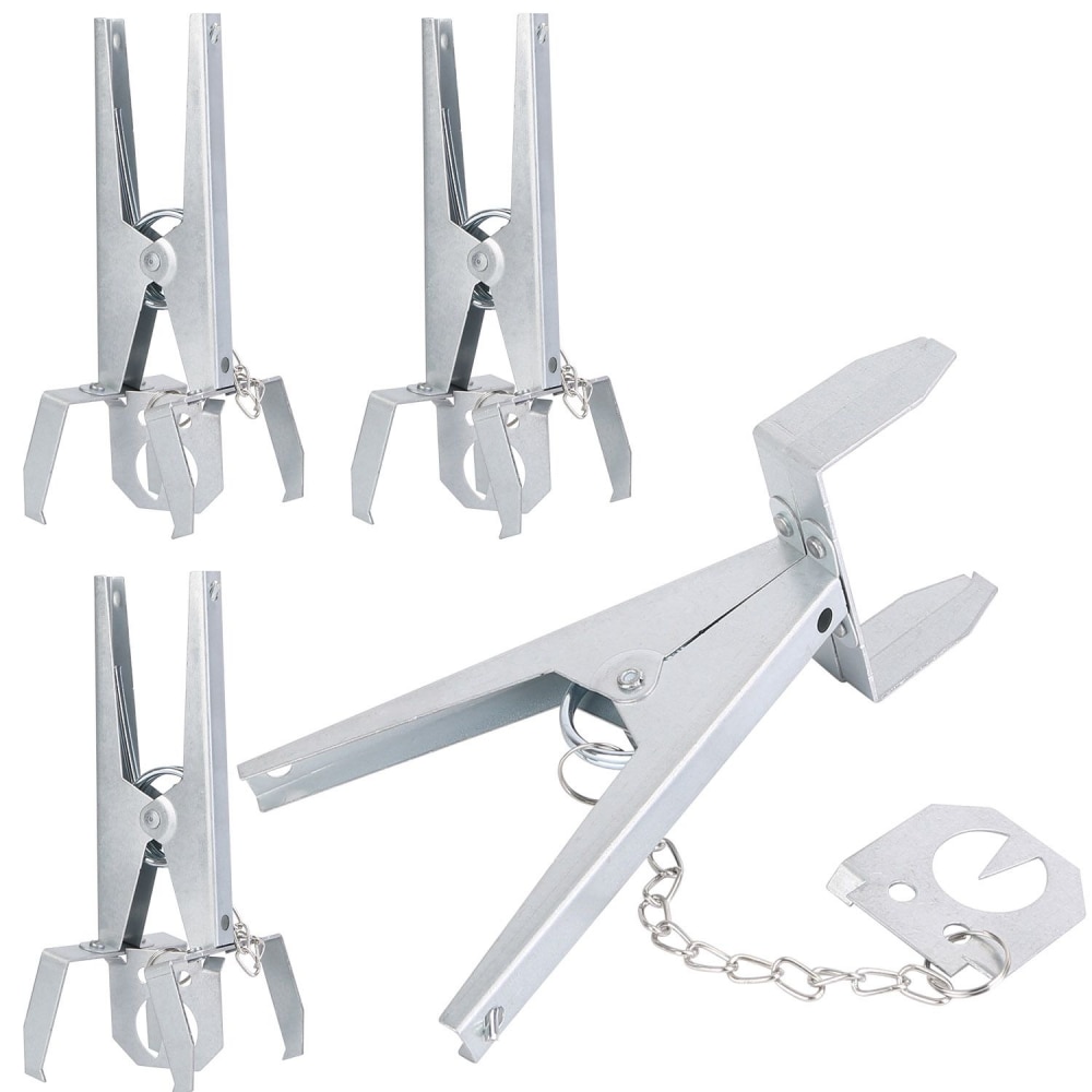 Set of metal spring clamps with multiple gripping arms, featuring a robust design for secure fastening and enhanced durability.