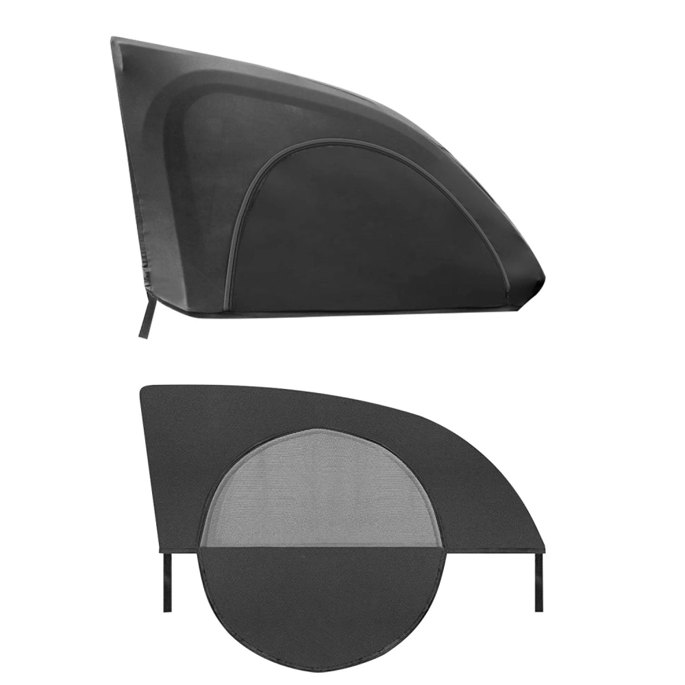 Black mesh car window sunshade set, designed for vehicle privacy and UV protection, featuring a sleek exterior style and easy installation.