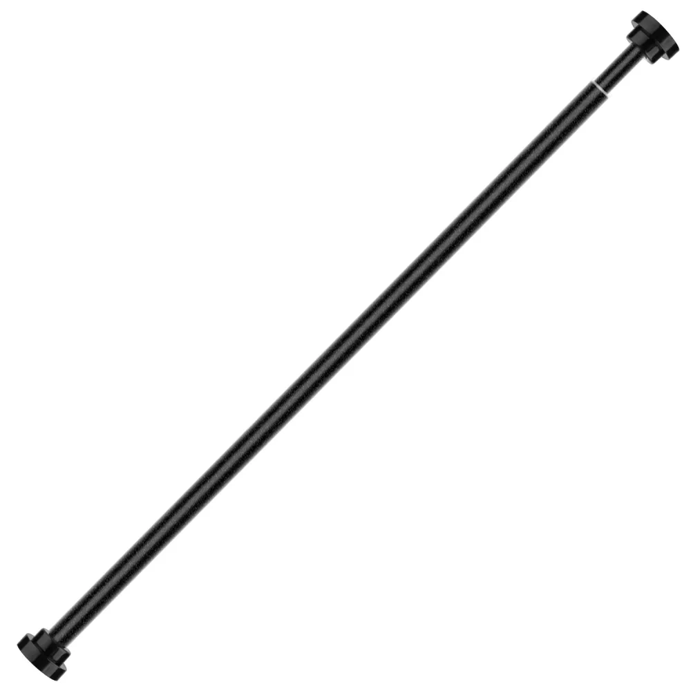 Black precision-engineered stainless steel rod with end caps, designed for durability and high performance in various applications.