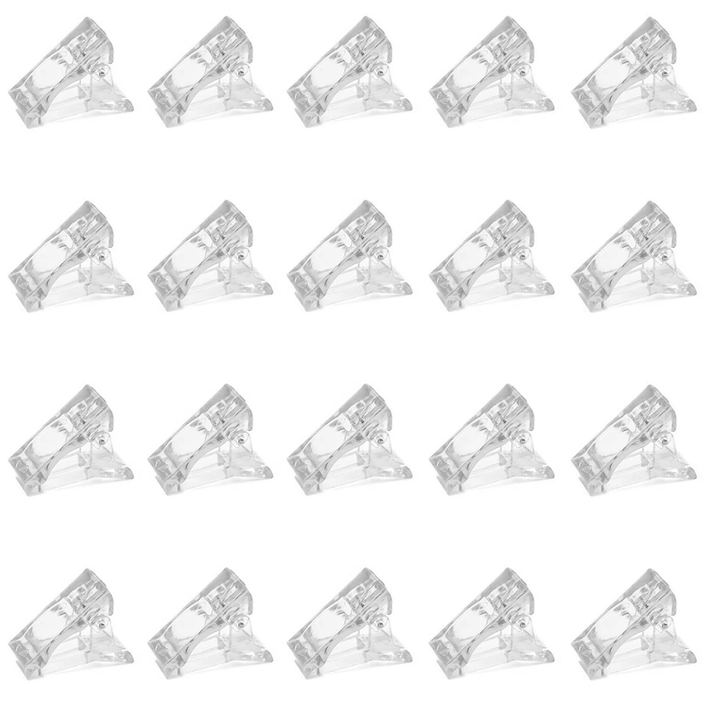 Clear acrylic hair clips arranged in a grid, ideal for styling and securing hair.