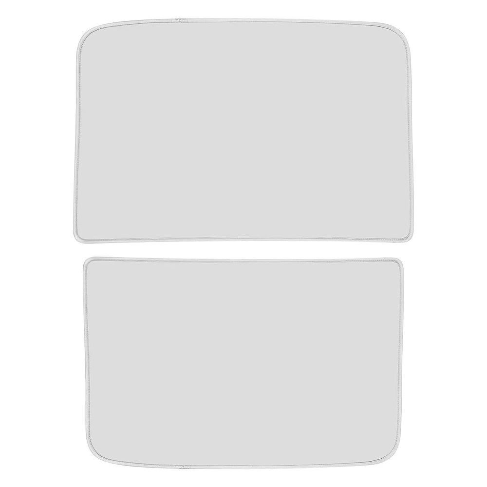 Set of two gray rectangular kitchen cutting boards with rounded edges, designed for food preparation and easy cleaning.