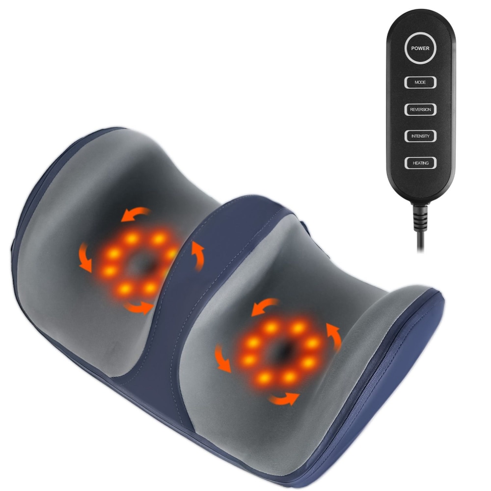 Electric massage pillow with heating and intensity controls, featuring soothing rotating nodes for neck and shoulder relief.
